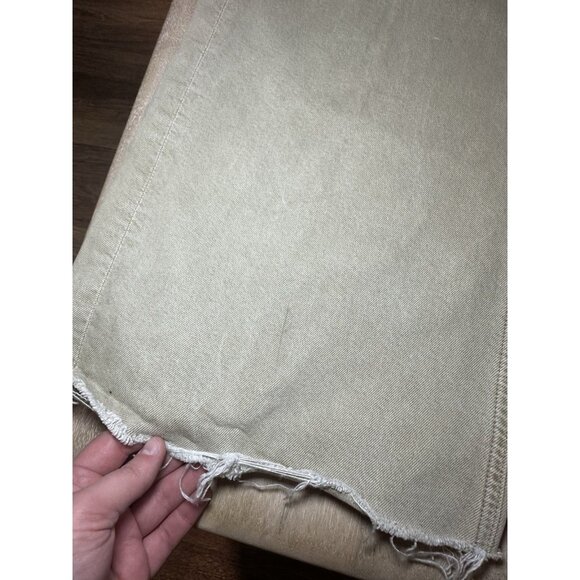 Citizens of Humanity Lyra Wide Leg Crop Raw Hem In Porcini Tan Size 28 - Picture 10 of 12